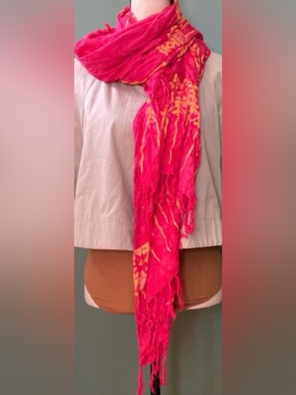 Women’s large bright tropical prints summer  gauzy scarf/blanket OS